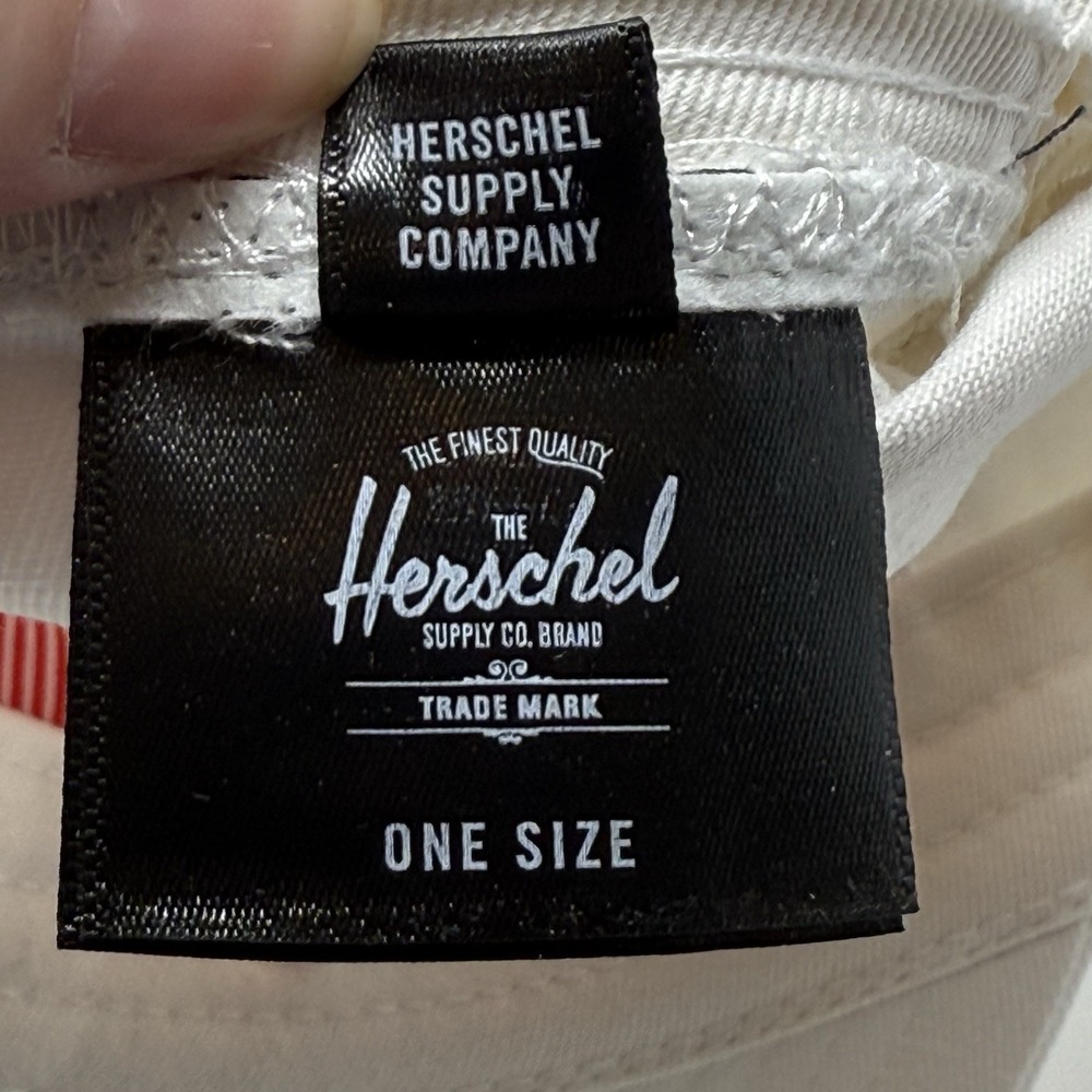 Herschel Supply Co. White Box Logo Hat Cap Adjustable Strap Back OSFM - Picture 12 of 13